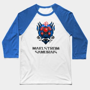 Maelstrom Samurais - Blue Oni Baseball T-Shirt